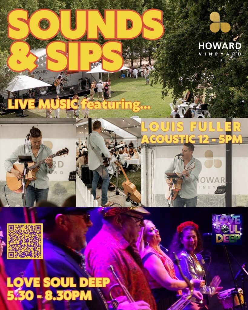 Sounds SIPS @ HV poster V2 Howard Vineyard Sounds & Sips - October Long Weekend